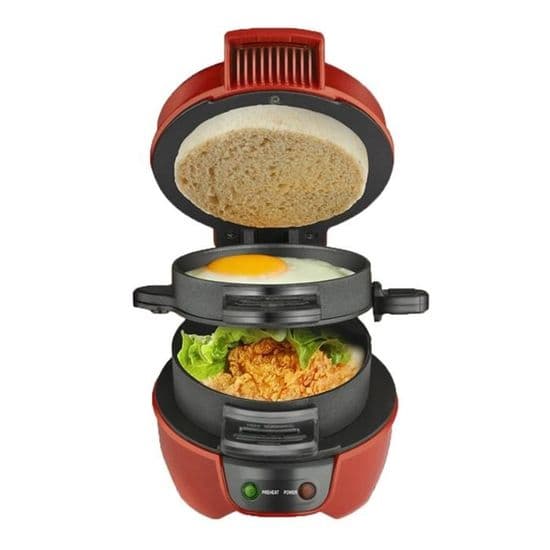 Hamburgerpresse, Hamburger Patty Maker, Non-Stick, Multifunksjonell Hamburger, Omelett, Biff, Frokost, Sandwichmaskin, Plugg