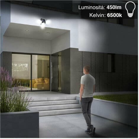 Sett med 2 stk. Solar LED-spotlightlampe med bevegelsessensor for utendørs hage