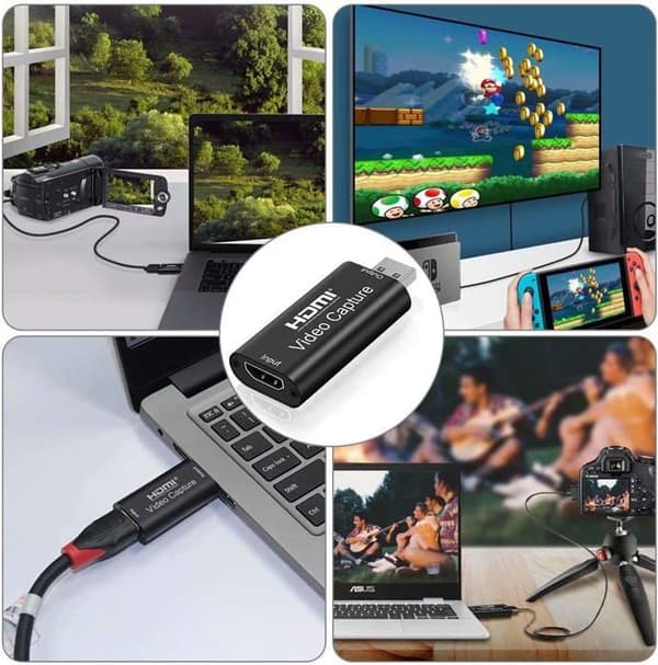 Lyd- og videoopptakskort, 1080p HDMI til USB-adapter, bærbart Plug & Play opptakskort