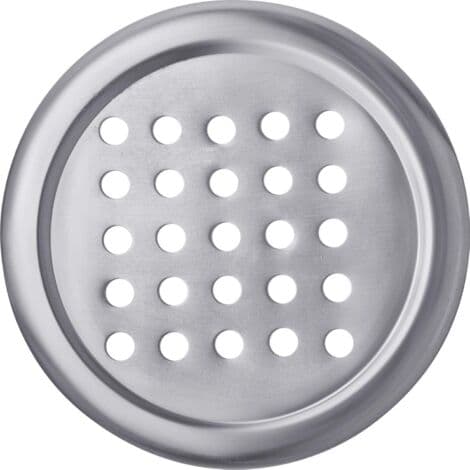 Bestikholder/afløb, rund, diameter: 10 cm, højde: 13 cm, rustfrit stål, sølv