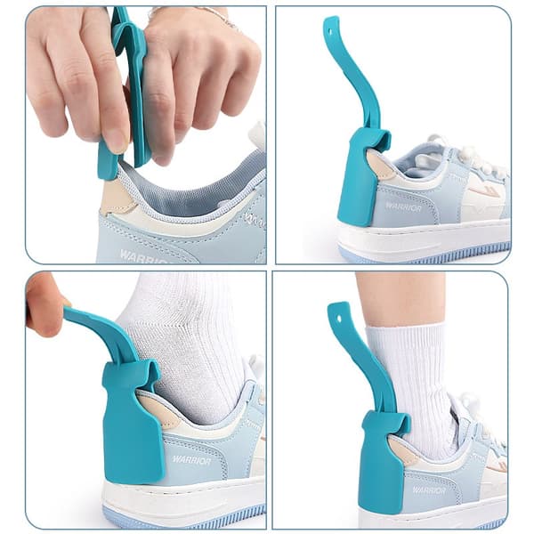 Practical Shoehorn 2-pack in PP Plastic for Easy Shoe Care and Comfortable Use Blue Grey