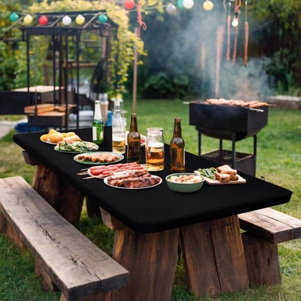 Elastisk duk - 183 x 76 cm - Vindtät polyesterduk - Vattentät picknickduk - Reptålig och tvättbar