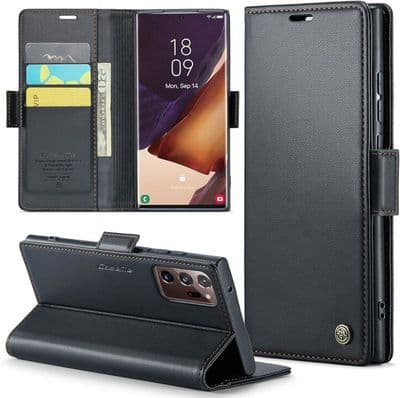 Fodral för Samsung Note 20 Ultra PU Läder Plånboksfodral med Magnetiska Kortplatser och RFID-skydd, Stöldskydd Folio
