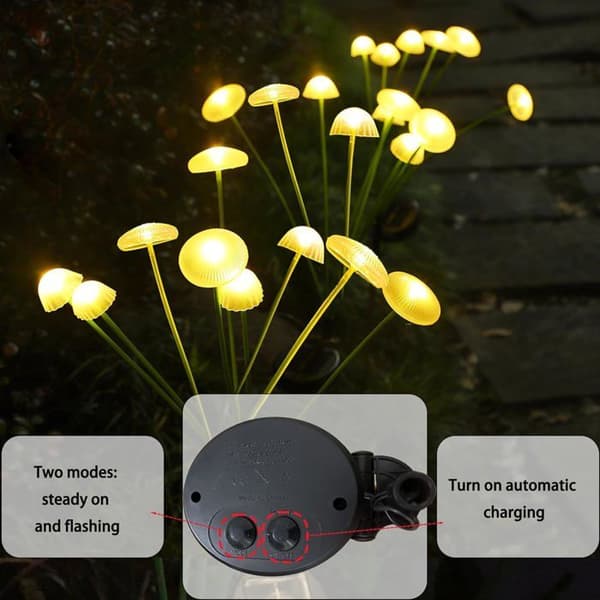 2-pak udendørs solcellehavelys, 8 LED vandmandslamper, solcelleildfluesvinglys