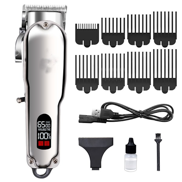 Professional Hair Trimmer - USB with 8 Guide Combs