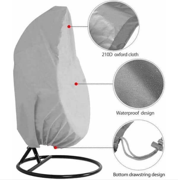 Eggshell Swing Støvdeksel, Swing Stoldeksel - Grå, 210D-115*190cm-1stk