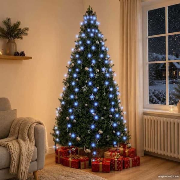 Vacker 210 LED blå julgransbelysning, 210 cm, mångsidig design för hemmet, blå, 0,31 kg, 2026_191314
