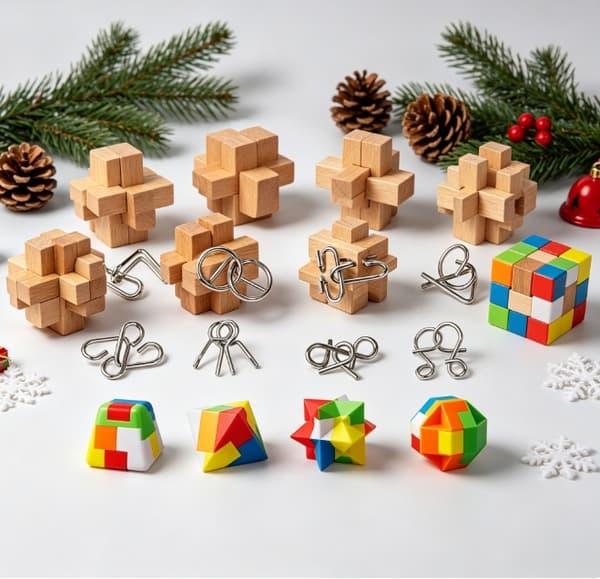 24 dagar julkalender blindlåda, träpusselset, julklapp för barn, ny 2026