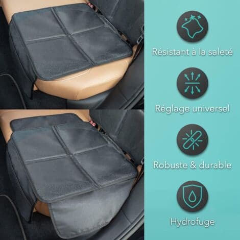 Bilsetebeskytter - for bilseter - Premium bilsetebeskytter for barn - ISOFIX-kompatibel (svart)