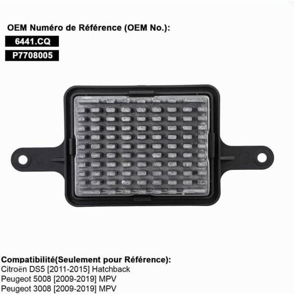 6441.CQ Varmemotstand for 3008 5008 DS5 Varmerventilator Motstandsetikett