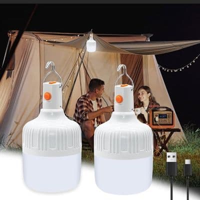 LED Campinglys, USB Oppladbart Campinglys, 3 Lysmoduser, Justerbar Lysstyrke, Bærbar Campinglykt for Fiske, Fotturer og Camping