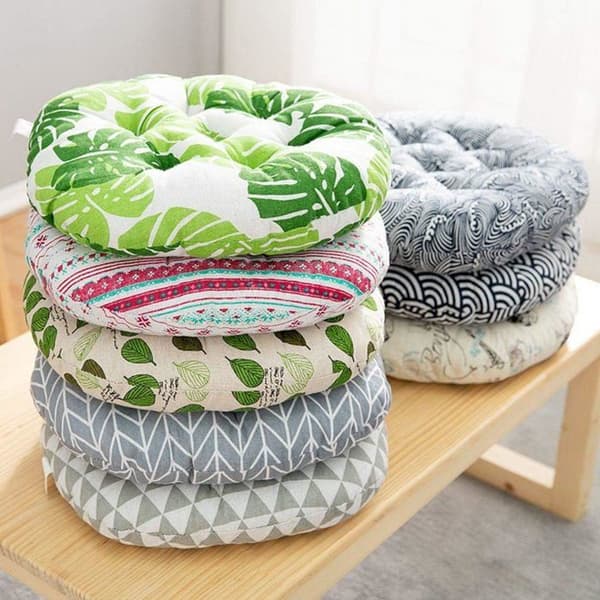 Rund Stolpute 45x45 cm - Vaskbar - Bomull - Hage