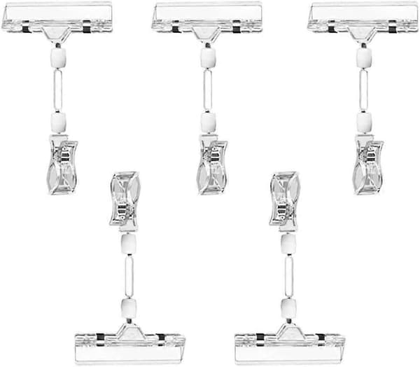 5 stycken transparenta prislappshållare, roterbar prislappshållare