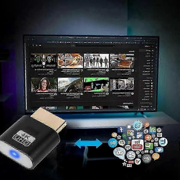 4K Trådløs HDMI Streaming Adapter for TV, Plug & Play Skjermenhet