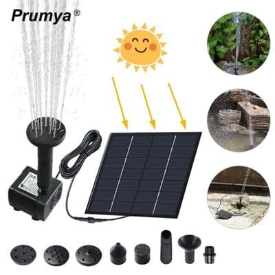Prumya Solvattenpump, Solfontän, Inga Växter, Batteri eller Elektricitet Krävs, för Damm/Pool/Trädgårdsdekoration