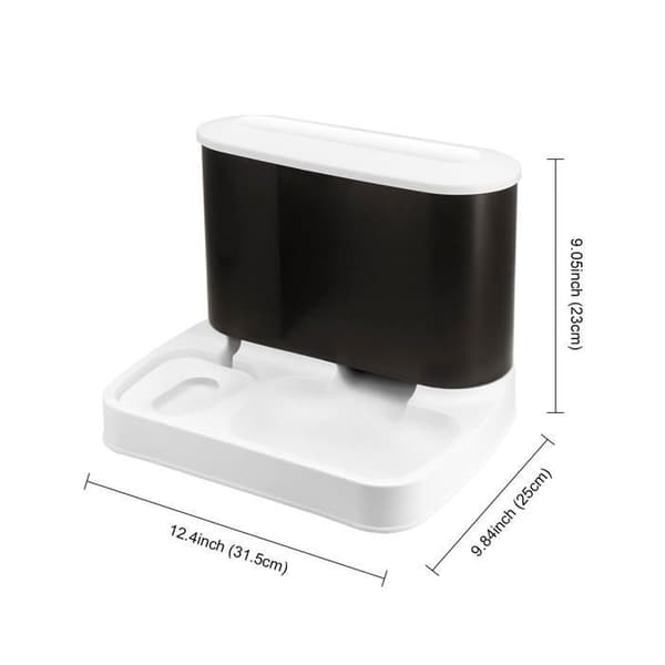 2-i-1 Automatisk Kattmat- och Vattendispenser - Mat- och Vattendispenser (Vit)