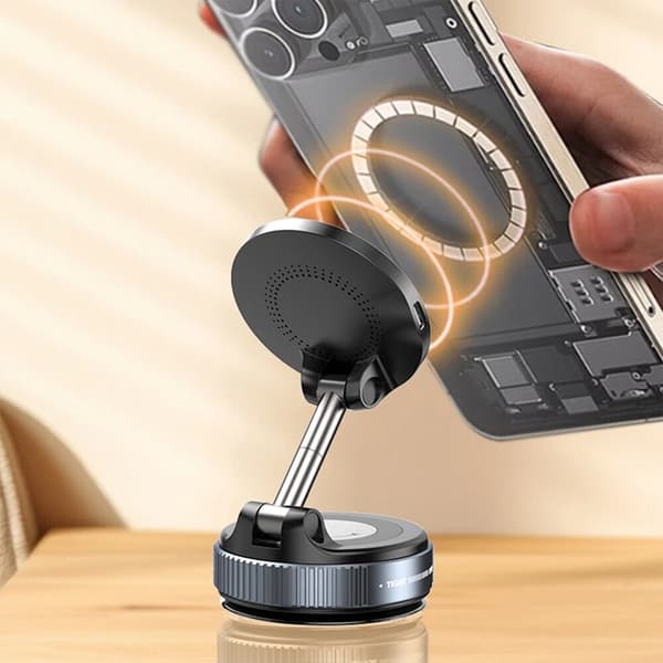 Mobile Holder / Magnetic Phone Holder - Wireless Charging & Vacuum Mount for Car