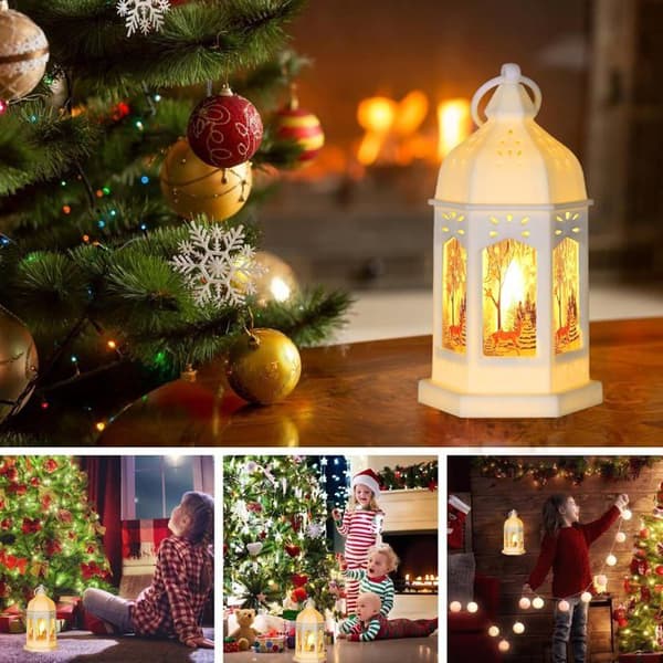 Juldekorationslykta - 2 delar - Varmvitt LED-ljus - Modern design