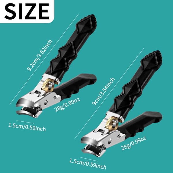 Gear Lock Beveled Large Pliers Nail Clipper Compatible With Plastic And Stainless Steel Black 9cm
