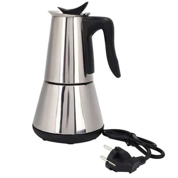 6-kops Moka elektrisk kaffemaskine - Rustfrit stål - Grå - Perkolator (Espresso)