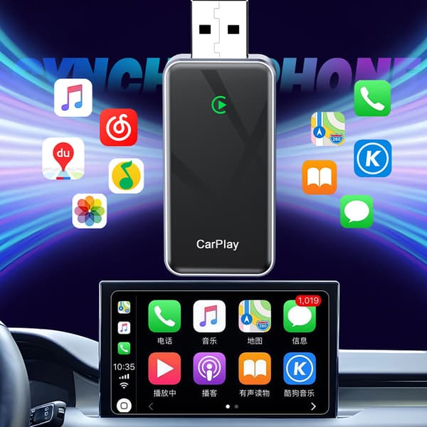 BY967B 2-i-1 Trådløs CarPlay og Android Auto-adapter