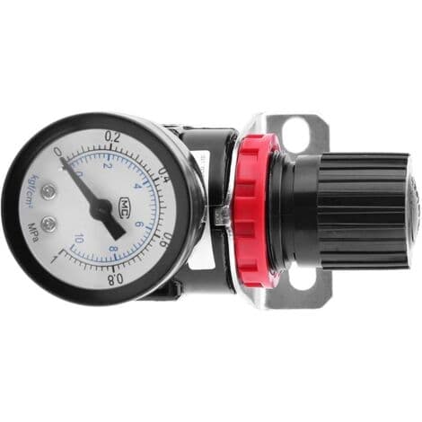 1 stk. AR2000 G1/4 lufttryksregulator til pneumatisk styret kompressor med trykmåler