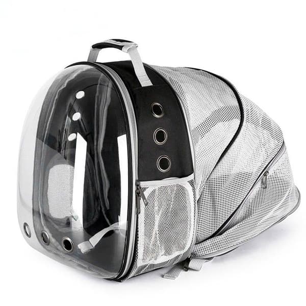 Expanderbar Kattryggsäck - Transparent med Bubblor - Lättvikt - Max 6 kg