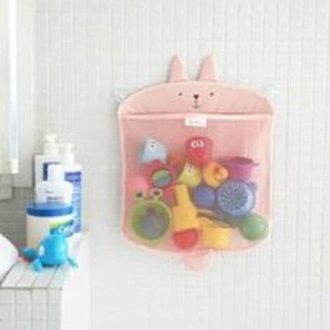 Badelegetøj Opbevaring Baby Legetøjs Organizer Badeværelse Hængende Netpose Holder Pink