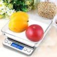 Köksvåg - Hög Precision - 3kg - Bakgrundsbelyst LCD-skärm - Elegant Design - Silver