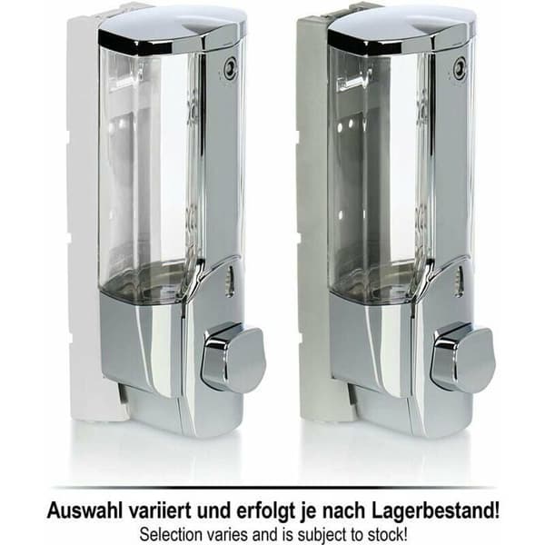 Påfyllningsbar väggmonterad tvåldispenser - 2x för duschgel & schampo - kromfinish - väggmonterad
