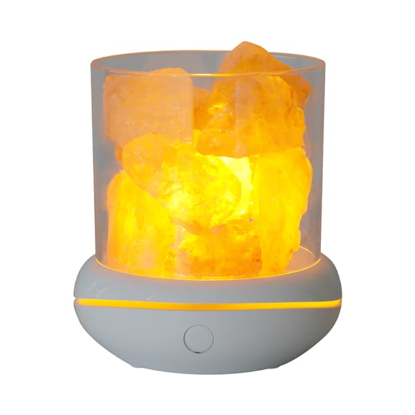 Saltstenslampe USB Aromaterapi Hvid/Orange