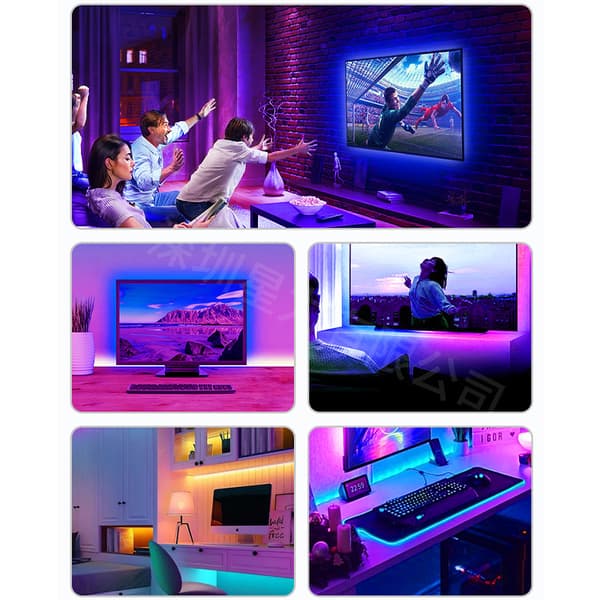 5M RGB USB LED-valonauhat Bluetooth APP-ohjauksella