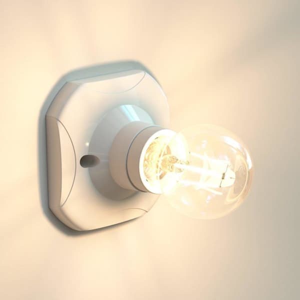 Taklampe/sokkel, plast, keramikk, hvit, 1 x E27 sokkel 810 220 (V)