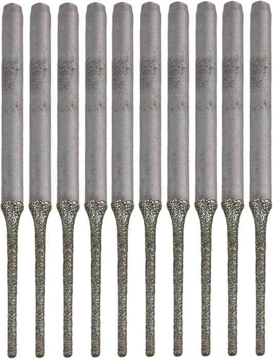 Forlengede bor - Pakke med 10 - Diamant - 1 mm - Sølvspiss