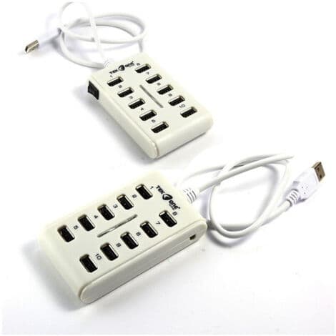 10-ports USB 2.0 strømstikforlængerhub-multiplikator