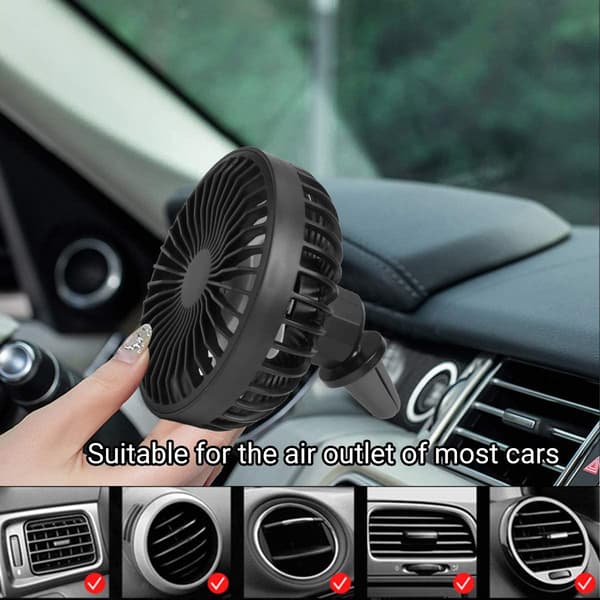 Bilventilator med 360° rotation og justerbar hastighed