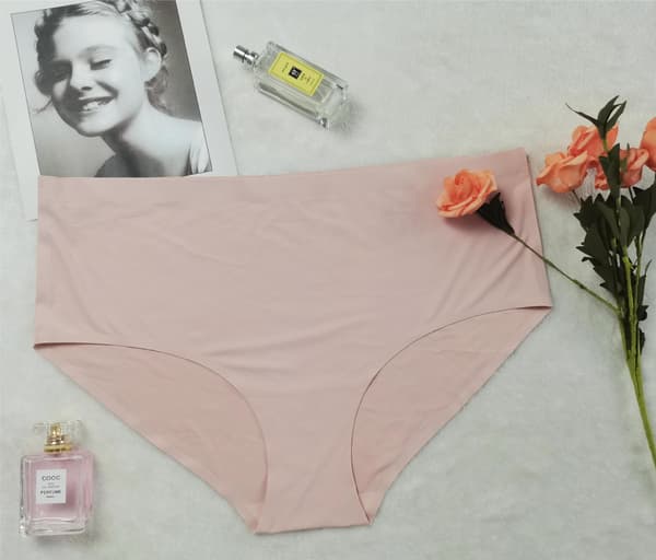 High-waisted bikini briefs, set Pink + White 4XL