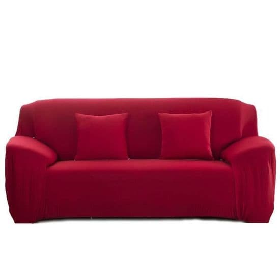 Stretchöverdrag för 3-sitssoffa 190–230 cm - Röd, polyester/spandex, tvättbar
