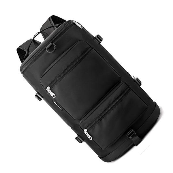 Waterproof Backpack with Shoe Compartment Black Grey