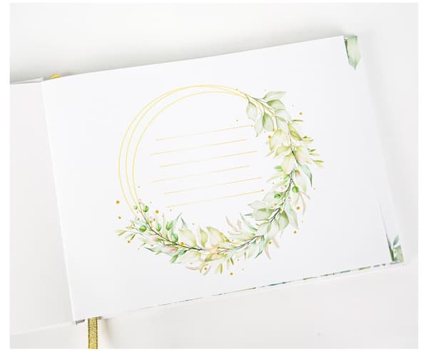 Elegant blomstergæstebog til bryllupper og begivenheder - 120 sider C