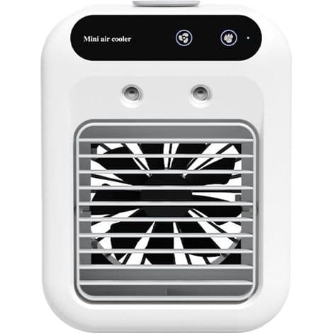Bærbar airconditionventilator. Stille USB-køler. Personlig luftfugter med to hastigheder.