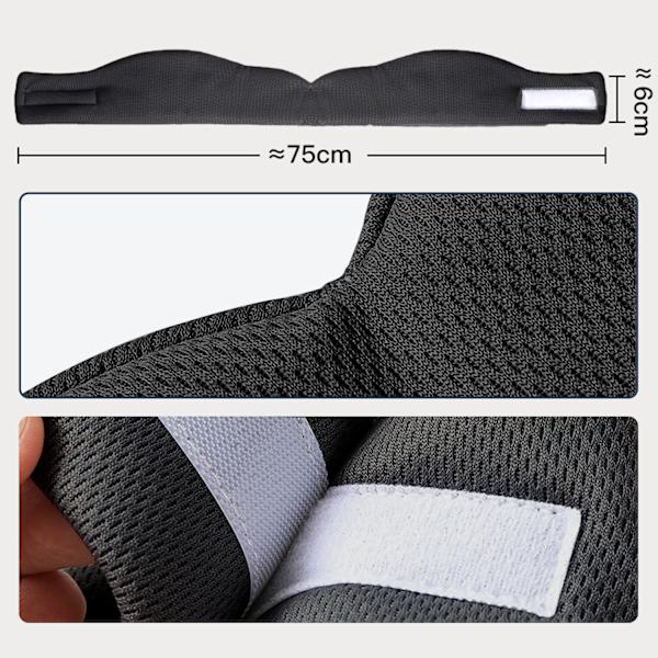 Full Coverage Sleep Mask for Eyes and Ears Black Grey