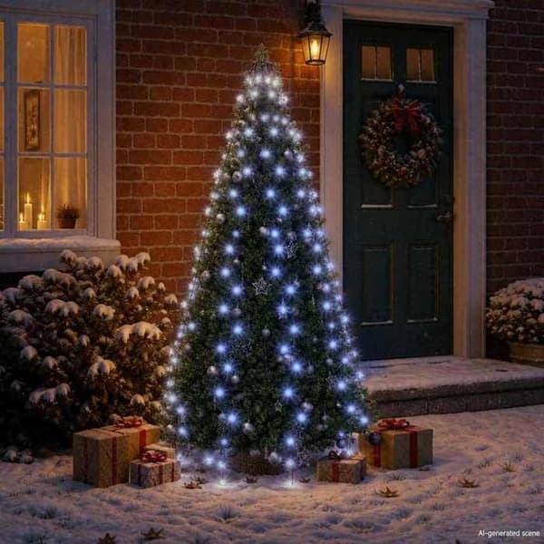 Vacker 210 LED blå julgransbelysning, 210 cm, mångsidig design för hemmet, blå, 0,31 kg, 2026_191314