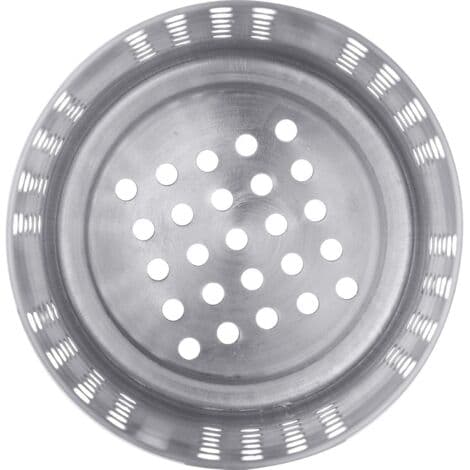Bestikholder/afløb, rund, diameter: 10 cm, højde: 13 cm, rustfrit stål, sølv