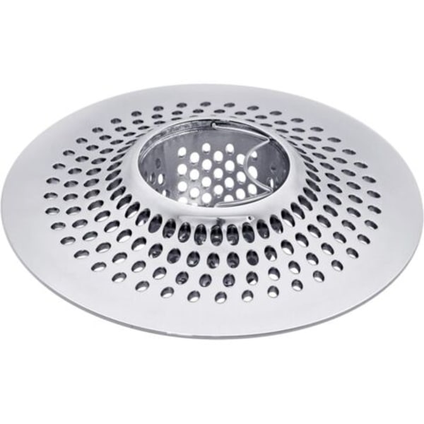 1 stk. hårfilter i rustfrit stål til badekar og bruser, sølv