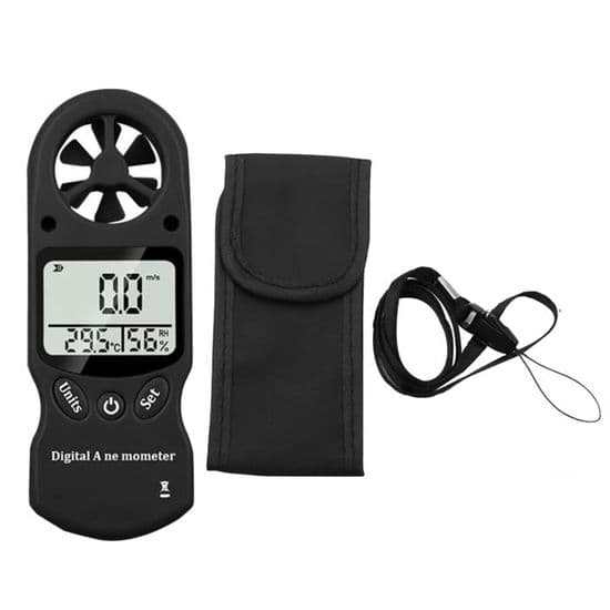 Hygrometer, växthustermometer, trädgårdstermometer, digital anemometer med LCD-display och vindhastighetsmätare