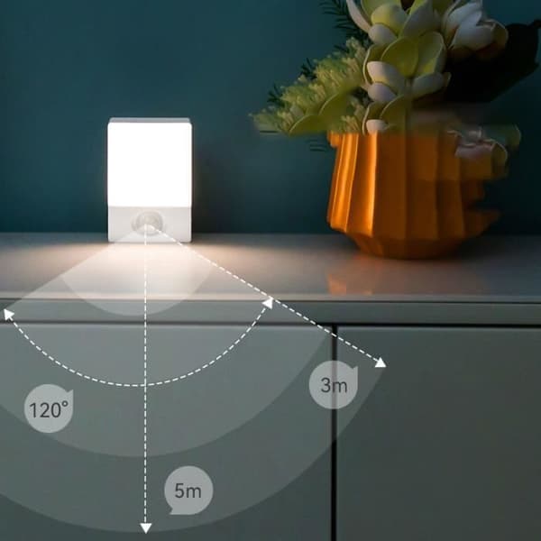 USB Genopladelig LED Natlampe med Bevægelsessensor - Hvid - ABS - 10x7x4 cm - 3W