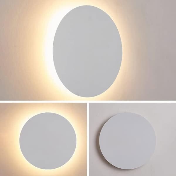 Pyöreä LED-seinävalaisin - Kosketuskytkin - Ø 18 cm - Kolmivärinen valo