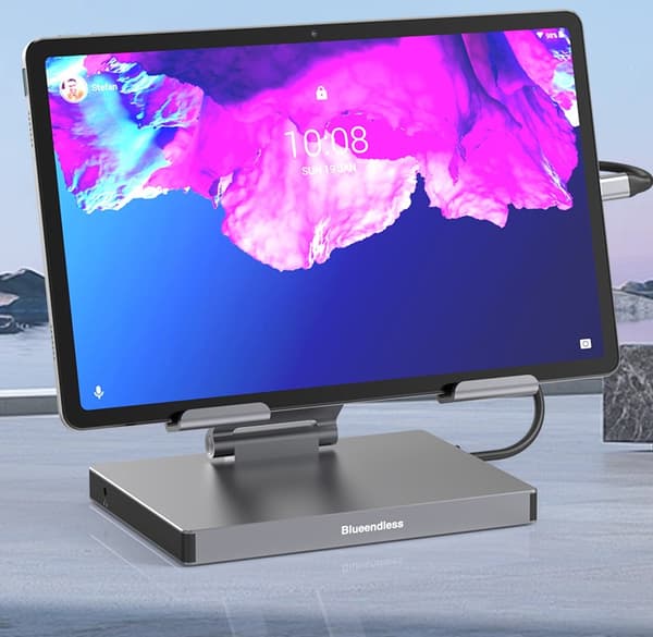 Dockingstation til bærbar computer i aluminiumslegering, PD, USB 3.0, understøtter USB C, SD, TF-slot, 8-i-1