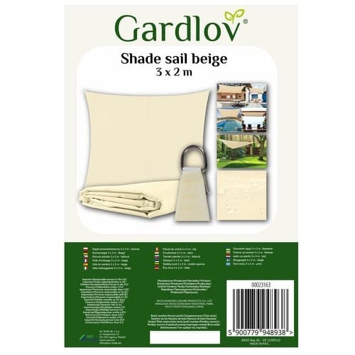 Solseil / Seilduk - Vanntett - 2x3 m - 180g/m2